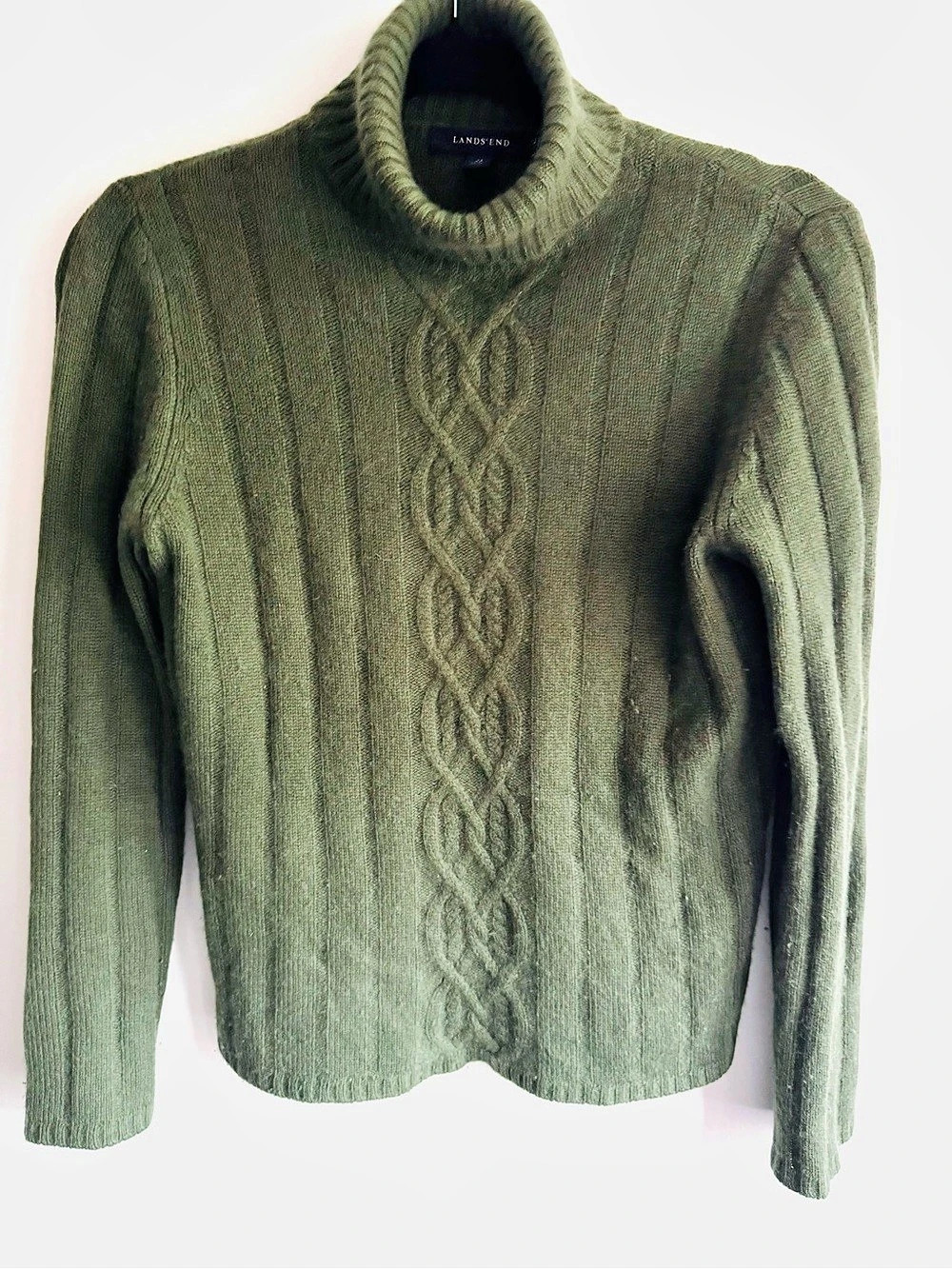 Lands' End Cashmere Cable Knit Turtleneck XS / Quiet Luxury Sweater